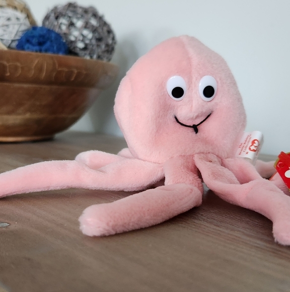 🐙 Ty Beanie Baby “Inky” the Pink Octopus – 1993 Original Collectible Plush - Picture 15 of 16